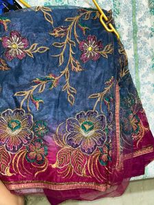 Heavy work net saree