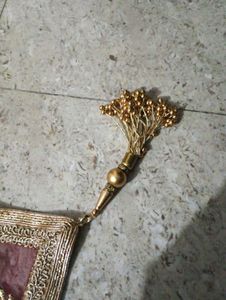 Bridal Maroon Net Dupatta with Gold Embellishments