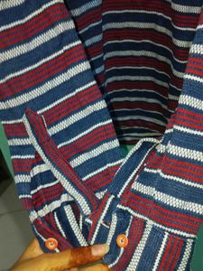 Status Striped Quarter Zip T Shirt