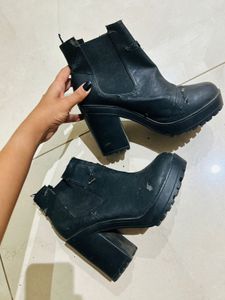 H&amp;M Black Leather Boots