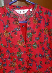 Biba Floral Print Layered Kurta
