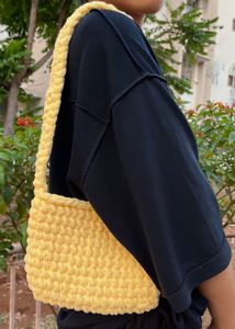Yellow Plush Shoulder Bag