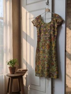 Beautiful Floral Kurta Margin Inside Inner Attach