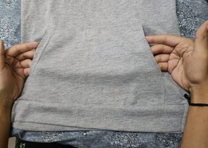 Grey Hooded Top