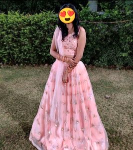 Designer Silk And Net Lehenga Choli With Dupatta