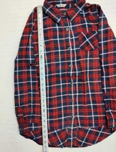 Red &amp; Blue Plaid Flannel Shirt