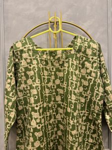 Green Printed Kurta Set