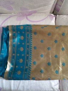 Silk Blend Saree with Lotus Motifs