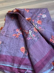 A Good Cotton Daily Wear Saree With Blouse
