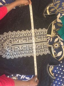 Elegant Black Embroidered Kurta Pant N Dupatta