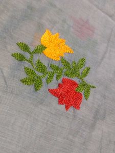 Elegant Embroidered cotton Saree