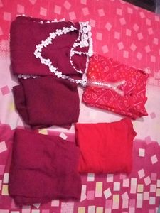 Set of 6 Cotton Kurtas 34 Size  With Duptta