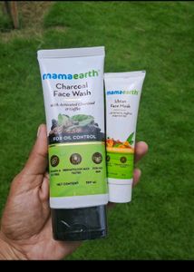 Mamaearth Charcoal Facewash And Ubtan Facemask