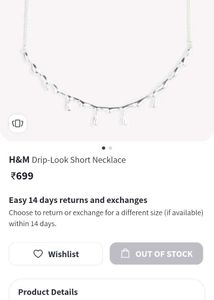 H&amp;M Drip Look Necklace With Earrings