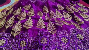 Purple & Gold Embroidered Dress