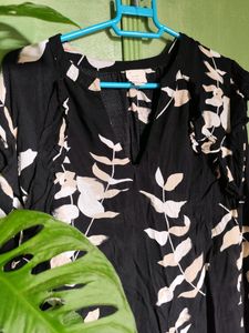 Floral Black Top