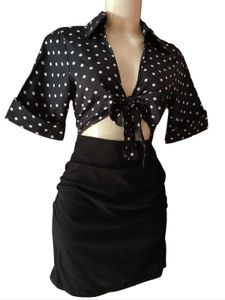 Chic Black Polka Dot Bodycon Dress