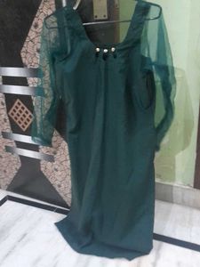 Emerald Green Sheer Sleeve Top