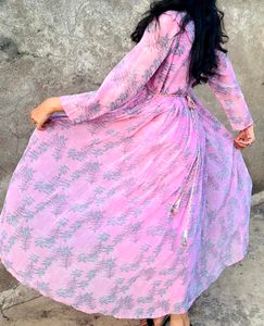Pink Floral Print Dress