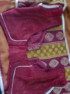 Beautiful Multicolour Saree With Blouse