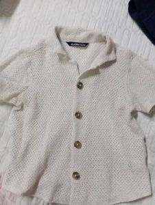 Knit Kid Shirt With Inner Vest