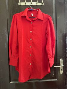Red Long Sleeve Shirt with belt