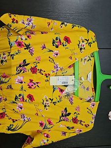 Yellow Floral Aline Dress