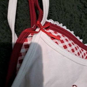Gingham Red White Bra Top