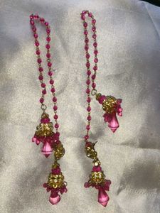 Pink & Gold Beaded Earring Charms