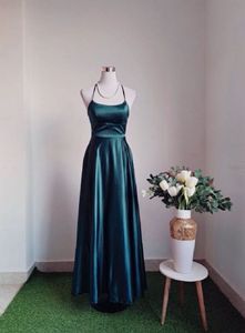 B.darlin Bottle Green Spaghetti Strap Dress.
