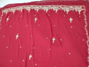 Elegant Red Embroidered Saree