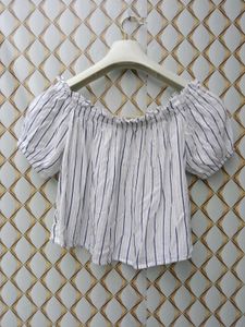 New With Tag Korean Stripped Cute Crop Top