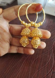 Golden Jhumka Earrings