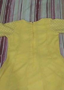 Yellow Embellished Garara 3 Pic Set