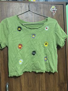 Green Floral Tee