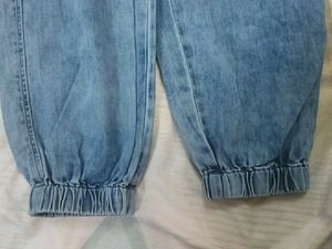 Vintage Wash Denim Cargo Pants