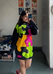 Funky Puzzle Knit Dress