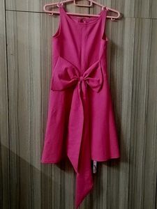 Cute Pink knee length shrug/ jacket Dress