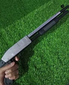 Silver Short Gun Plastic Toy With Free Bb Bullets