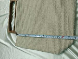 Cotton Jute Handbag With Wooden Handle