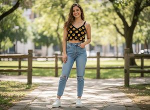 Crochet Sunflower Crop Top