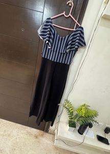 Striped Jumpsuit with Ruffle Detail