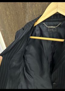 Customised Blue White Stripes Blazer
