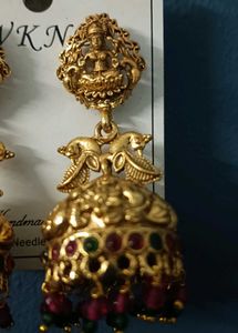 Gold Jhumka Earrings