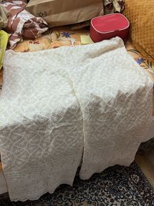 Embroidered White Palazzos