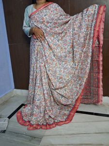 Elegant Blue Floral Saree