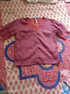 Mauve Button-Down Top