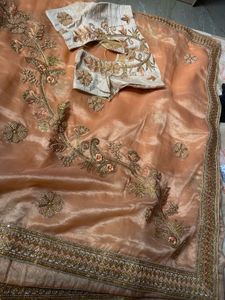 Elegant Embroidered Saree &amp; Blouse