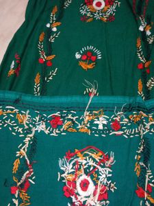 Green Embroidered Kurta