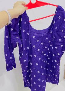 Purple bandhani Printed Top